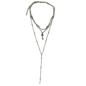 Three layer, silver necklace